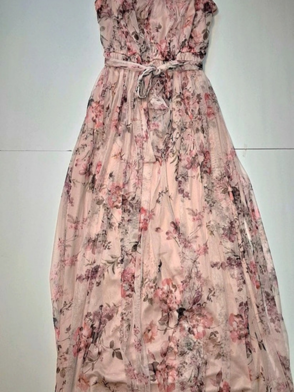 Cinderella Couture Floral Maxi Dress in Pink New